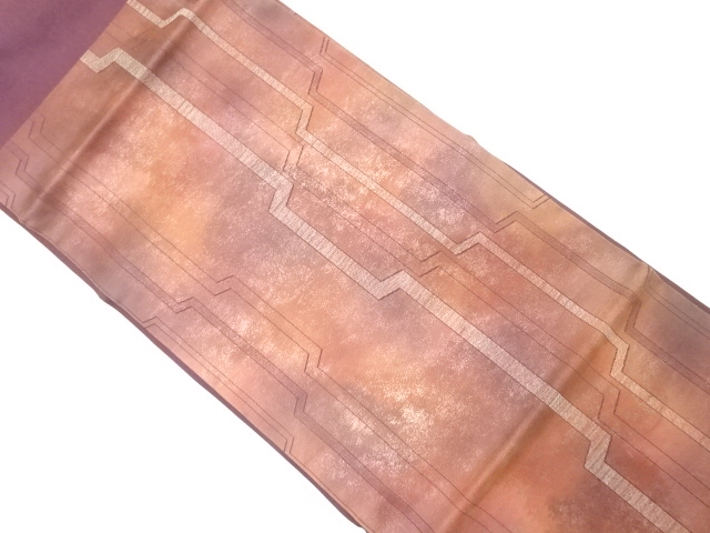 幾何学模様織り出し　名古屋帯